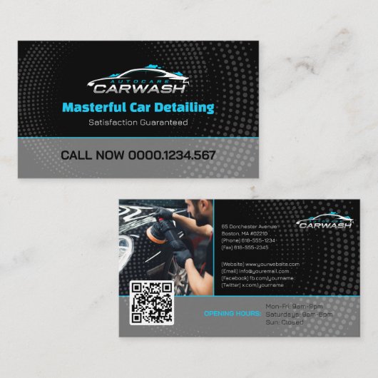 洗車サービス | プロフェッショナル 名刺 (正面/裏面)