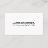 洗車バブルと自動清掃ビジネスカード 名刺 (裏面)