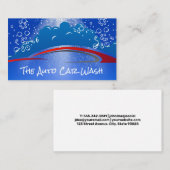 洗車バブルと自動清掃ビジネスカード 名刺 (正面/裏面)