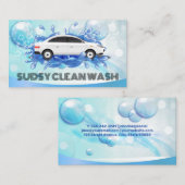洗車バブル | Soap Sudsスプラッシュの背景 名刺 (正面/裏面)