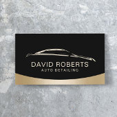 洗車ブラックと車の金ゴールドの詳細 名刺