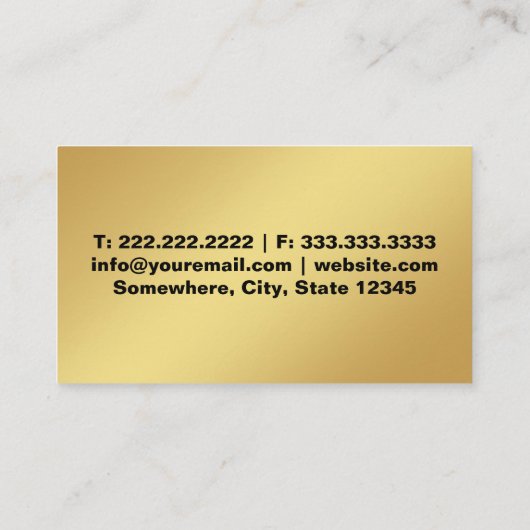 洗車ブラックと車の金ゴールドの詳細 名刺 (裏面)