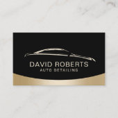 洗車ブラックと車の金ゴールドの詳細 名刺 (正面)