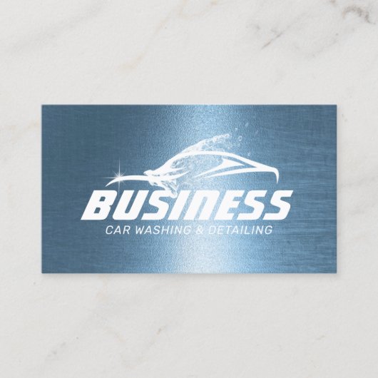洗車ブルーの自動詳車の細王室の化 名刺 (正面)