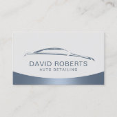 洗車ブルー&シルバー車ののオートディテリング 名刺 (正面)