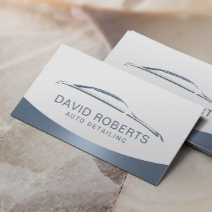 洗車ブルー&シルバー車ののオートディテリング 名刺