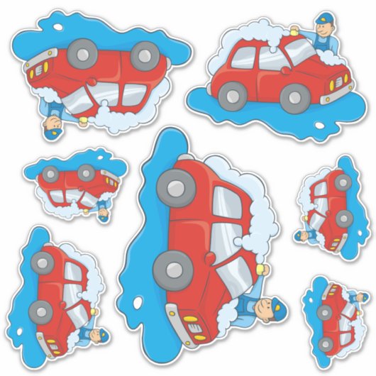 洗車マン シール (正面)