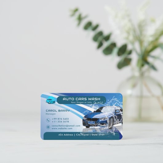 洗車モダン名刺 名刺 (スタンド正面)