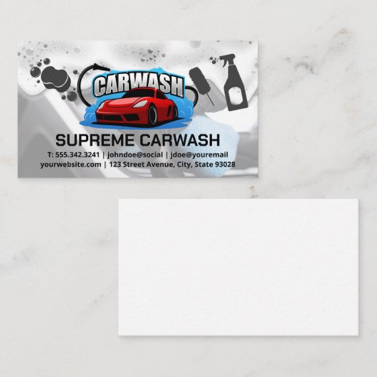 洗車ロゴ | アイコンのクリーニング 名刺 (正面/裏面)