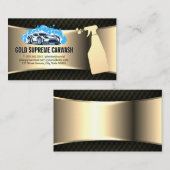 洗車ロゴ |クリーニングサービス金ゴールドメタリック 名刺 (正面/裏面)