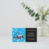 洗車ロゴ | クリーニングサービス | バブル 名刺 (スタンド正面)