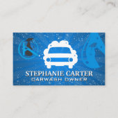 洗車ロゴ |シャボン玉 |クリーニングツール 名刺 (正面)