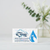 洗車ロゴ |シャボン玉 |スプレーボトル 名刺 (スタンド正面)