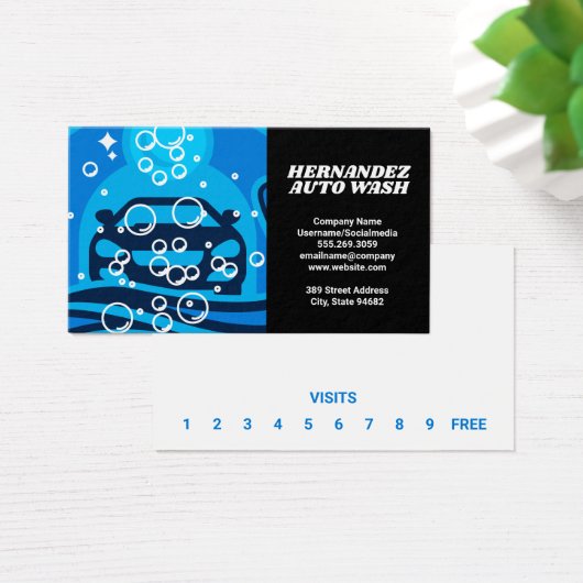 洗車ロゴ |パンチカード (デスク)