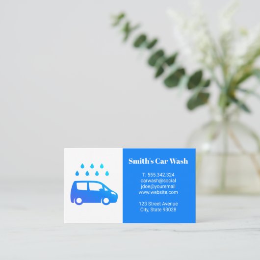洗車ロゴ 名刺 (スタンド正面)
