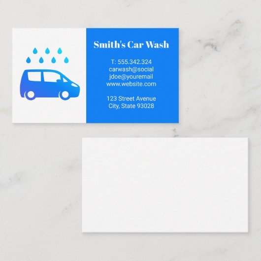 洗車ロゴ 名刺 (正面/裏面)