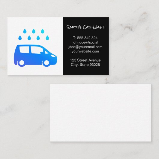 洗車ロゴ 名刺 (正面/裏面)