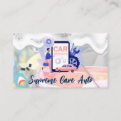 洗車ロゴ | 石けん水 | 自動サービス 名刺 (正面)