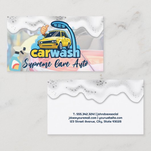 洗車ロゴ | Soap Suds 名刺 (正面/裏面)