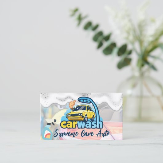 洗車ロゴ | Soap Suds 名刺 (スタンド正面)