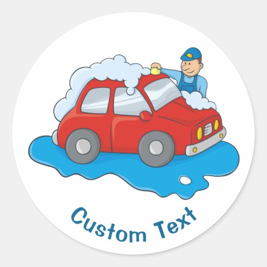 洗車人 ラウンドシール (正面)