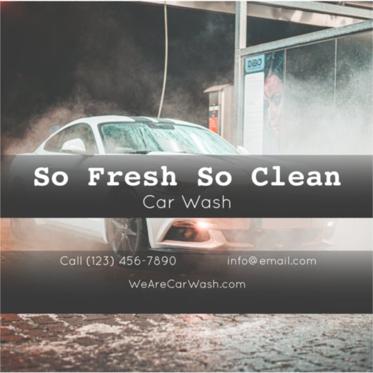 洗車会社の自動車広告事業 シール (正面)