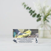 洗車労働者の乾燥 | オートバフ研磨 名刺 (スタンド正面)