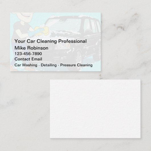洗車及び車の名刺の詳細 名刺 (正面/裏面)