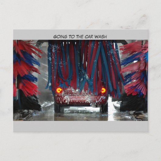 洗車場に行く ポストカード (正面)
