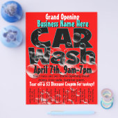 洗車場。カーディテーリング。カスタマイズ可能な広告チラシ チラシ (シングル)