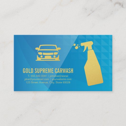 洗車場 |クリーニングサービス |スプレーボトル 名刺 (正面)