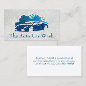洗車場 |ブルーオートクリーニングロゴの名刺 名刺 (正面/裏面)
