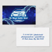 洗車場 | 水スプラッシュとバブル 名刺 (正面/裏面)