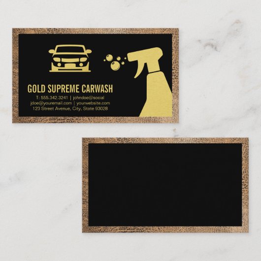 洗車場 | 自動ディテリング | レザーテクスチ縁どャ 名刺 (正面/裏面)