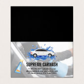 洗車場 |自動詳細インテリア外部クリーン 名刺 (外部フラット)