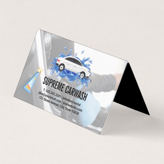洗車場 |自動詳細インテリア外部クリーン 名刺 (正面)