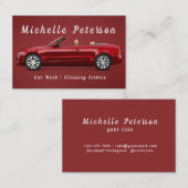 洗車場 |自動車の詳細 |クリーニングサービス 名刺 (正面/裏面)