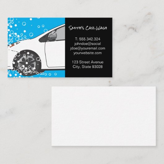 洗車場 |自動車 |バブル 名刺 (正面/裏面)
