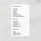 洗車場 | Red Vehicle |供給のクリーニング 名刺 (裏面)