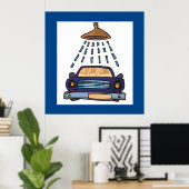 洗車標識 ポスター (ホームオフィス)