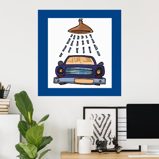 洗車標識 ポスター (ホームオフィス)