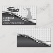 洗車洗浄サービスメタリックホワイトメッシュ 名刺 (正面/裏面)