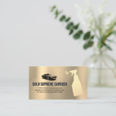 洗車洗浄サービス金ゴールド金属背景 名刺 (スタンド正面)