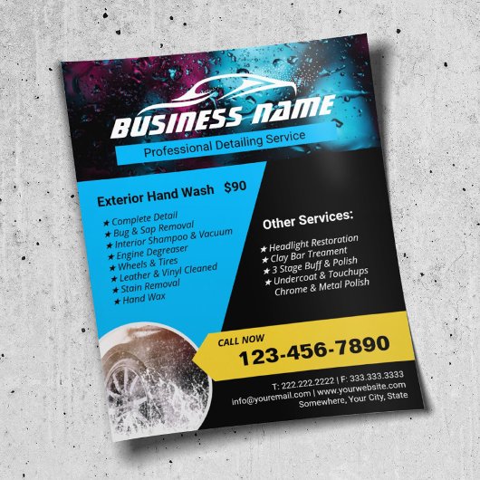 洗車洗浄モダンの自動詳細化 チラシ