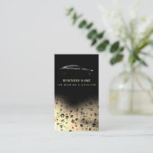 洗車洗浄車のQRコードブラック金ゴールド 名刺 (スタンド正面)