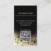 洗車洗浄車のQRコードブラック金ゴールド 名刺 (裏面)
