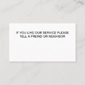 洗車用クール名刺の詳細 名刺 (裏面)