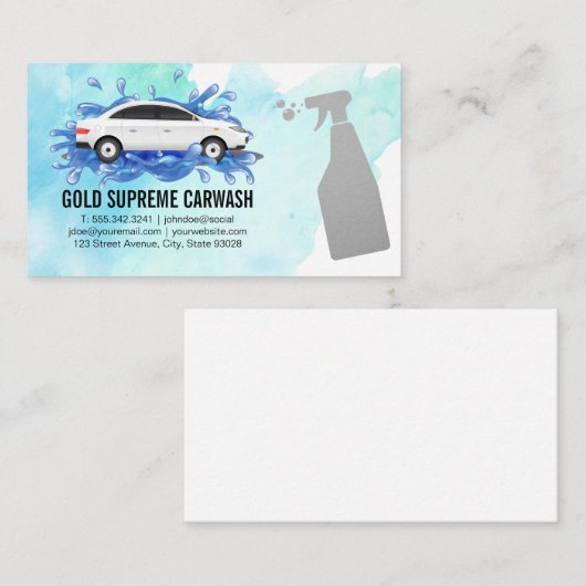 洗車用スプラッシュロゴ | スプレーボトル 名刺 (正面/裏面)