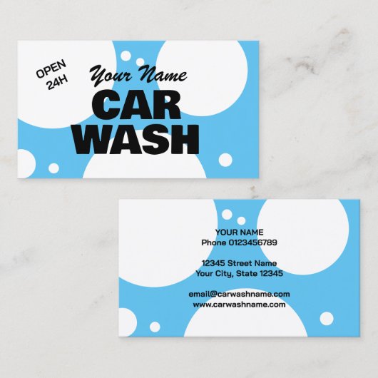 洗車用モダン名刺テンプレート 名刺 (正面/裏面)