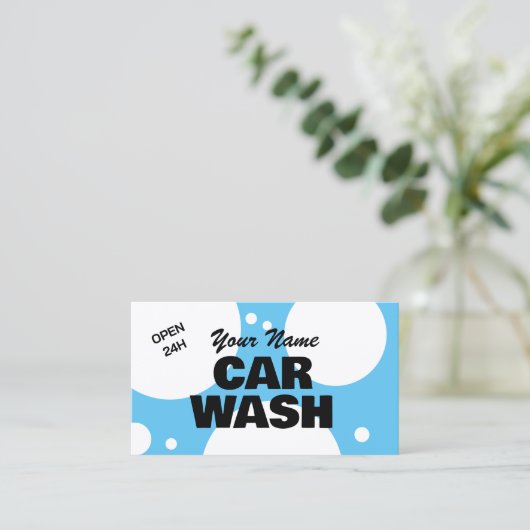 洗車用モダン名刺テンプレート 名刺 (スタンド正面)